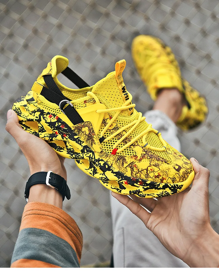 2020 Мода для мужчин в стиле хип-хоп уличных танцев обувь с граффити Обувь высоким