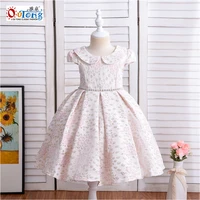 outong girls casual dresses print elegant party dresses with train dress matching bags and princess shoes set for holiday party