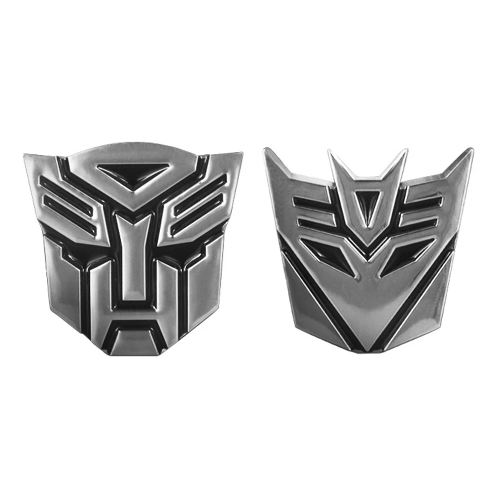 

Transformers Car Body Sticker Logo Badge Self Adhesive Metal Emblem Vehicle Decal Zinc Alloy Car Decor Anime Car Accessories