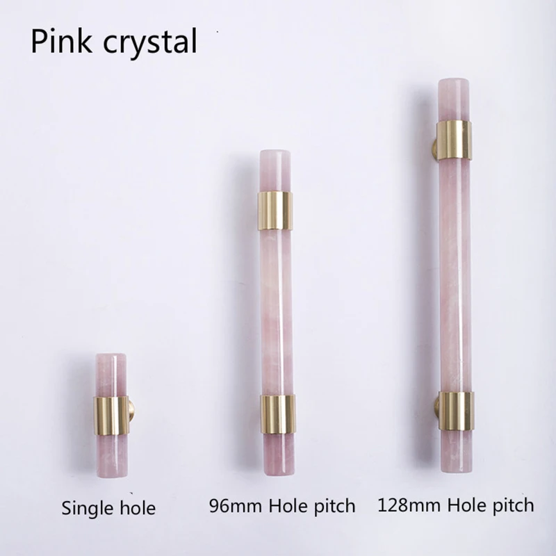 Ручка из натурального мрамора/хрусталя Т-образная латунная ручка для барного