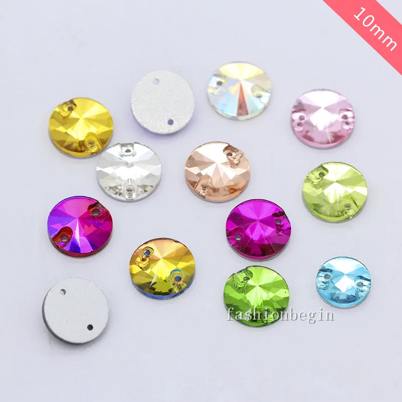 randomly mix colors 48p 12 мм Ассорти стеклянный камень Круглый Rivoli пришивные стразы с плоской задней частью с кристаллами ювелирные изделия с 2 отверстиями для швейных бусин - Цвет: randomly mix colors