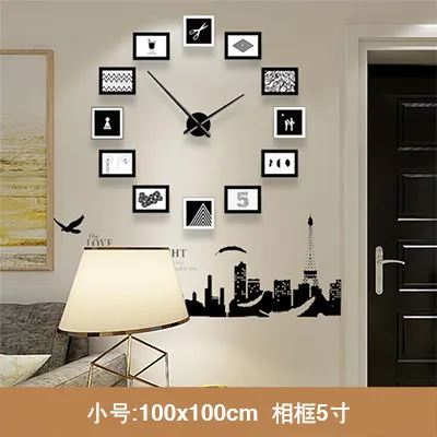 

DIY Photo Frame Wall Clock Nordic Design Large Living Room Silent Quartz Wall Clock Minimalist Montre Murale Home Decor DE50WCYY