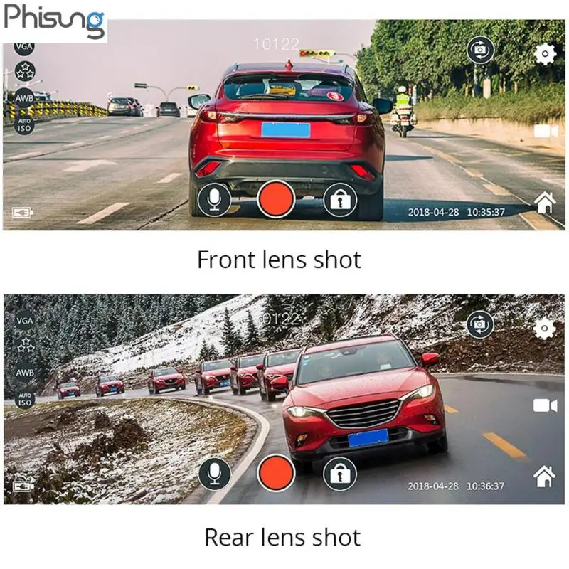 Phisung H800 Full HD 1080P Автомобильный видеорегистратор Камера 9,36 дюймов зеркало заднего вида Цифровая видеокамера авторегистратор сенсорный экран камеры видеорегистраторы