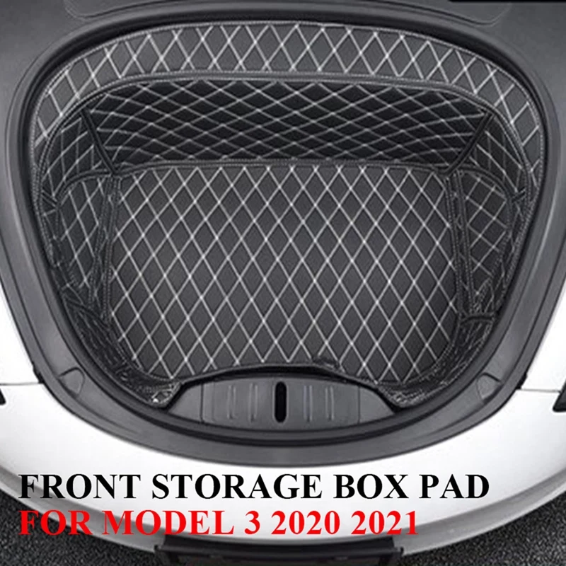 

Передний коврик для хранения Tesla Model 3 2017-2020, передний коврик для багажника, износостойкий и грязеотталкивающий защитный коврик для багажник...