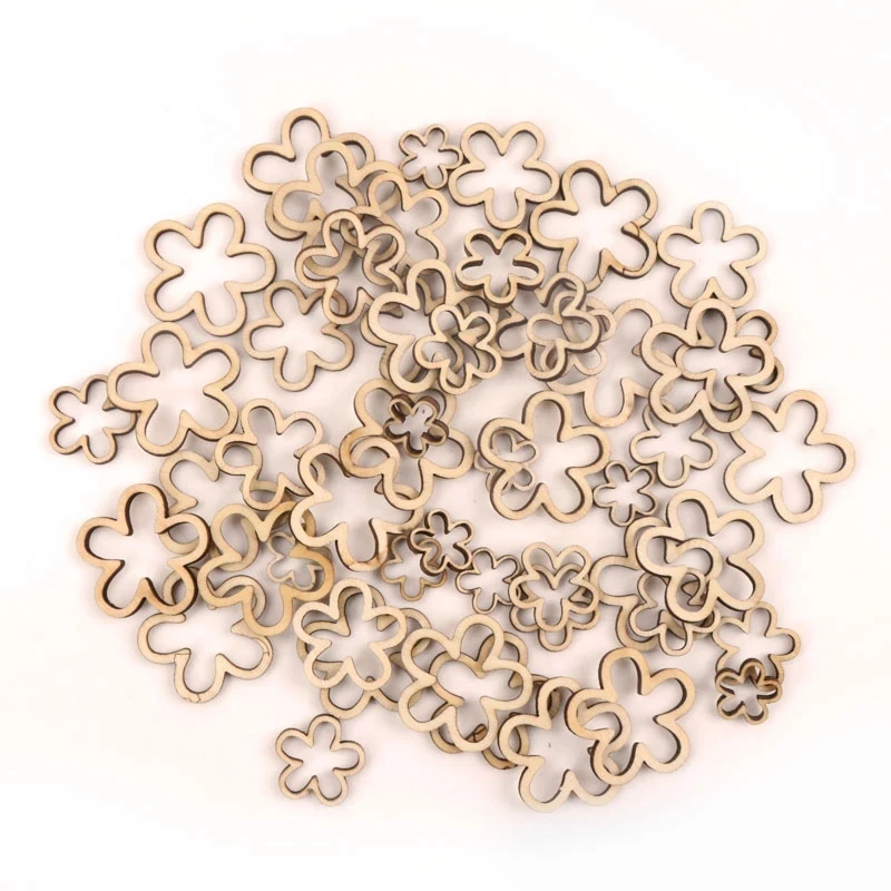 Плетеный абажур из натурального дерева полый цветок вышивка звёздочки или