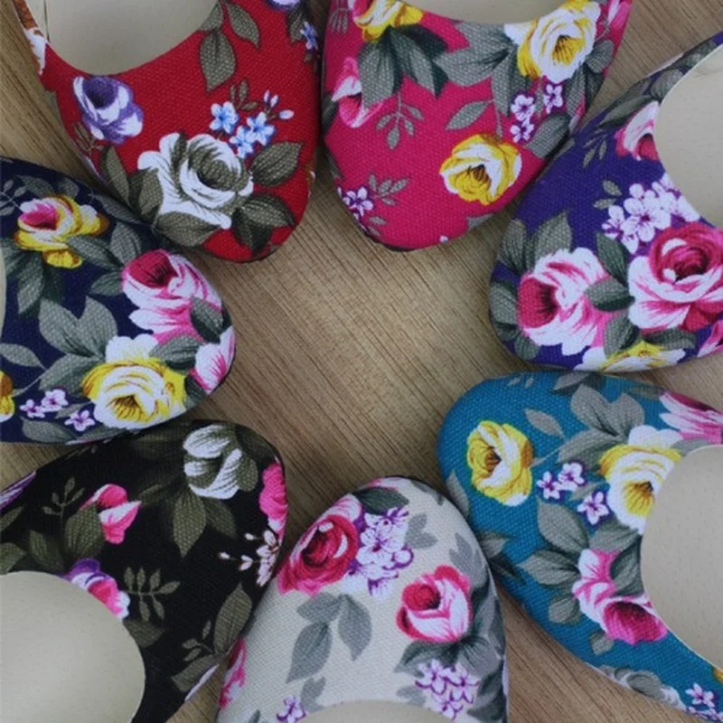 

2021 Spring and Summer Women's Shoes Flat Women's Single Shoes Canvas Camouflage Rose Flower Multicolor Large Size Cloth Shoes