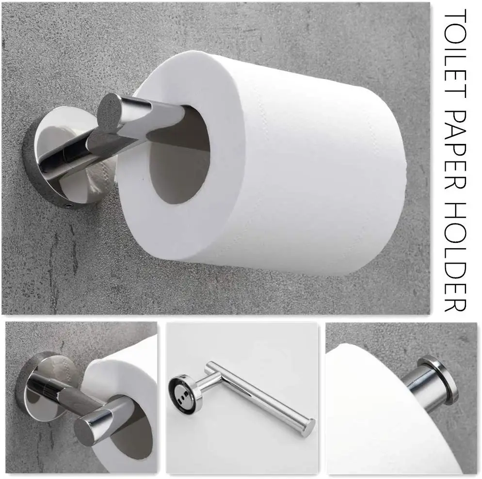 Современный набор аксессуаров для ванной комнаты серебряное оборудование