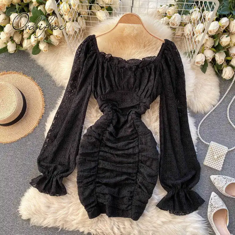 

2021 Summer Women White Lace Party Mini Dress Backless Draped Sexy Bodycon Vacation Short Dress