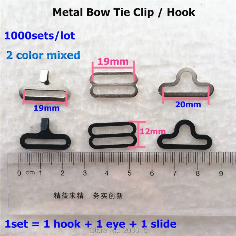 Chenkai DHL 1000 Sets  Adjustable Bow Tie hook Buckle Bow Tie Clip Hardware Necktie Hook Cravat Clips Fasteners
