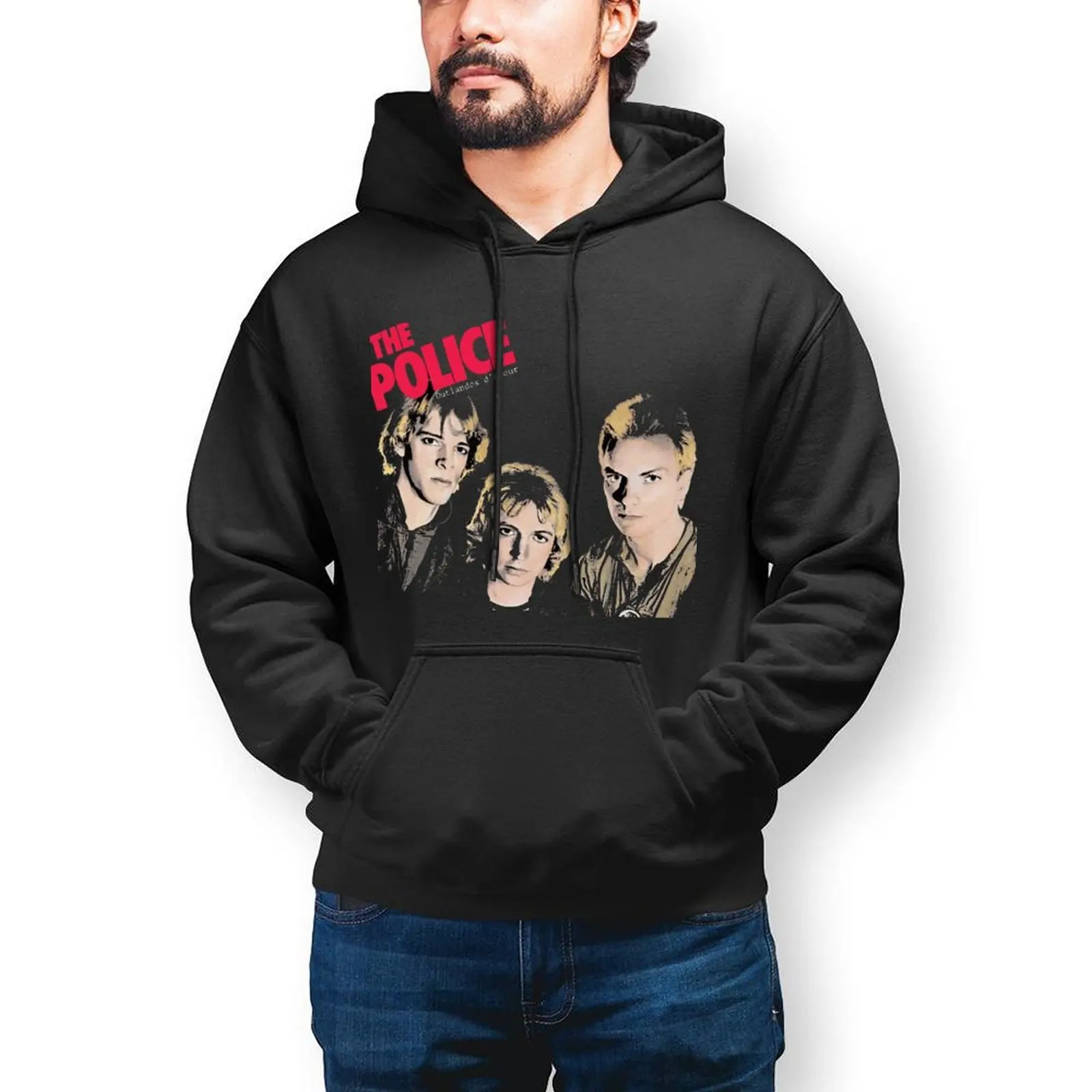 

Band The Police Hoodies Sting Artist Cotton Loose Pullover Hoodie Warm Over Size Stylish Hoodie Men