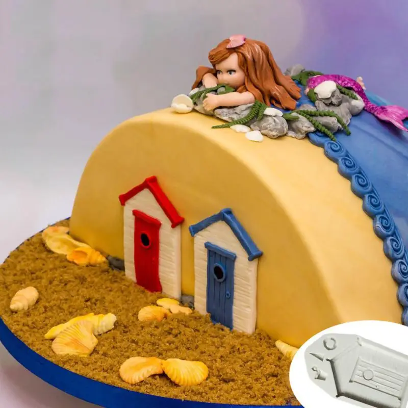 Новинка Лидер продаж деревянный дом Форма торт форма из жидкого силикона для