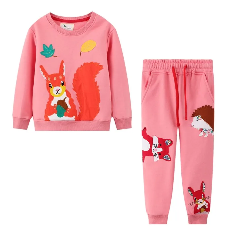 

Kids Girls Clothing Set Cartoon Squirrel Sports Sweater Set Toddler Girl Clothes Girls Outfits School Girl Outfit