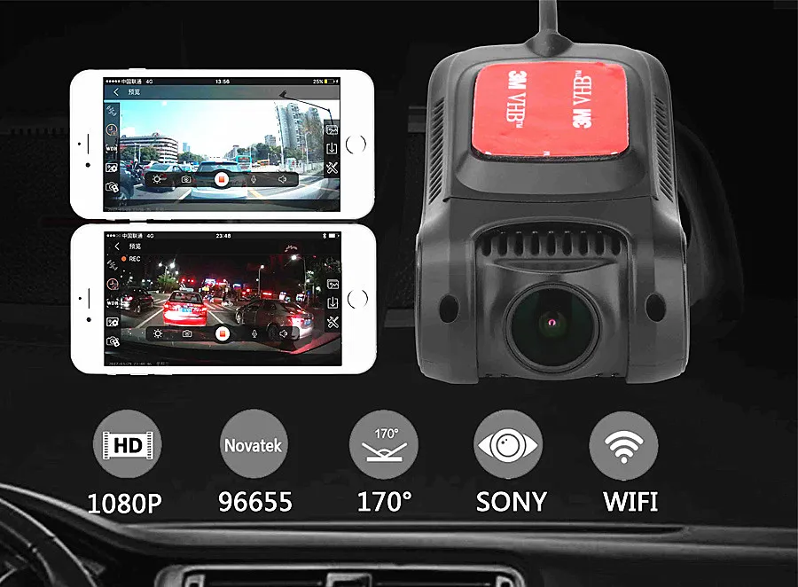 For Sony Sensor Car DVR 96655 WiFi Night Vision 1080P Dash Camera Video Recorder VISTURE RS301 Driving | Автомобили и мотоциклы