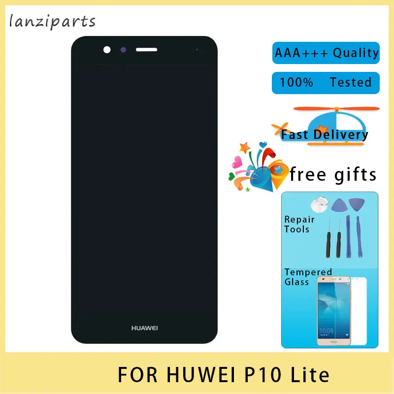 Оригинальный ЖК дисплей с рамкой для Huawei P10 Lite сенсорным экраном и дигитайзером в