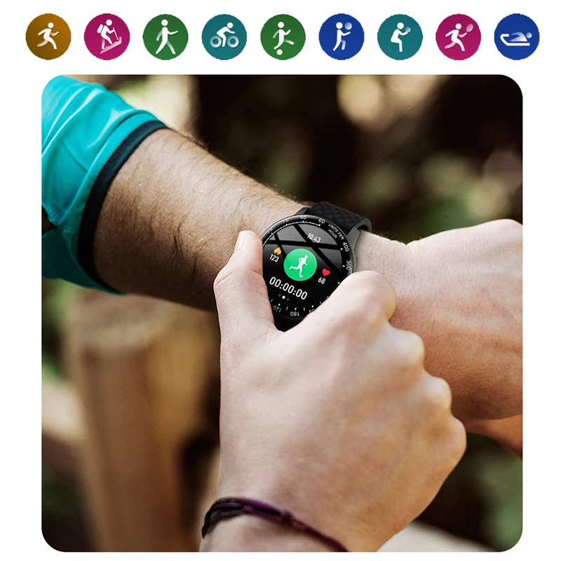 

LIGE New IP68 Waterproof Smart Watch Men Heart Rate Blood Pressure Monitoring Full Touch Screen Music control Sport Smartwatch
