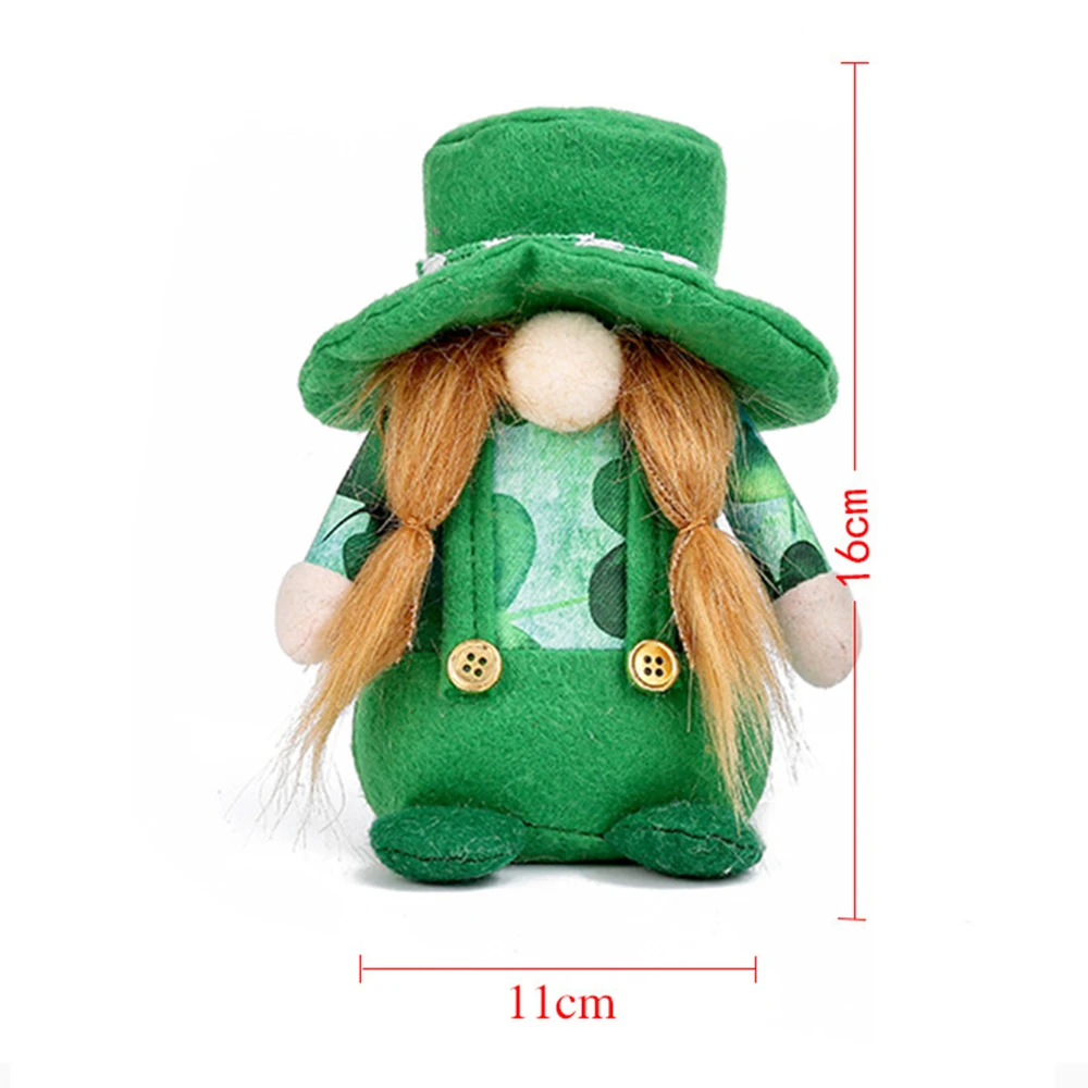 

Patrick's Day Gnome Decoration Farmhouse Cute Ornaments Irish Green Clover Spring Elf Plush Doll Handmade Gift