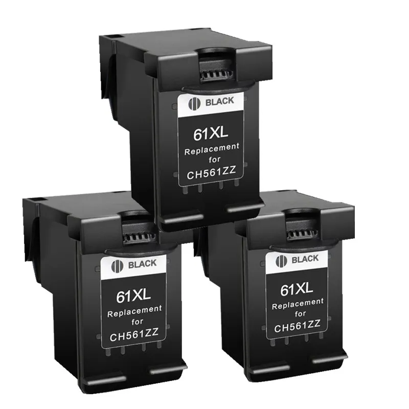 Чернильные картриджи для HP61 HP61XL 61 XL 61XL CH563WN CH564W с чернилами hp Deskjet 1056 1000 J110a 1010 1510 2050 J510a струйный принтер - Цвет: 3 BLACK