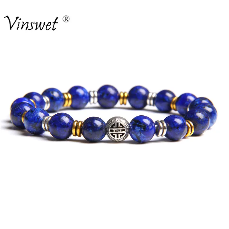 Мужские и женские солнцезащитные очки браслет из натурального камня с черным