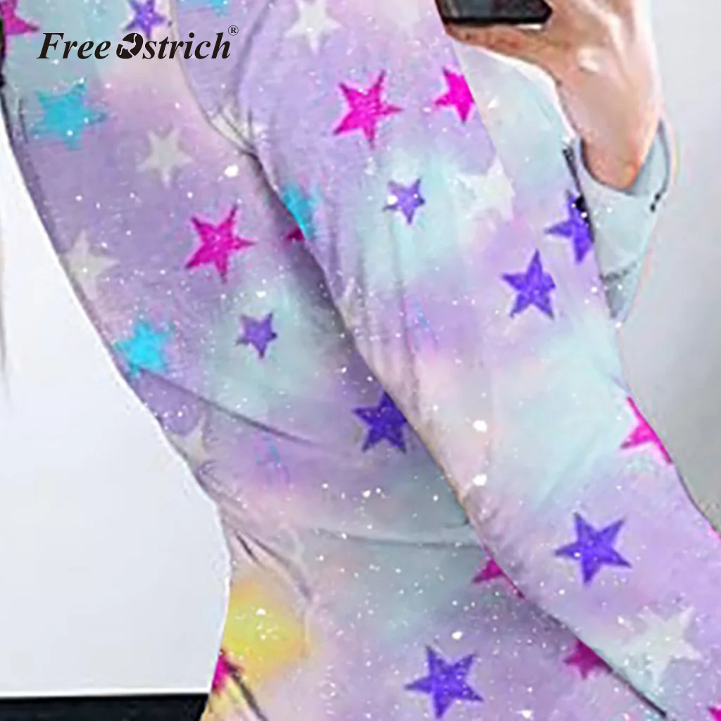 Free Ostrich Women's Jumpsuit Sexy Women Print Playsuit Rompers Summer Long Sleeve Beach Casual Clothes | Женская одежда