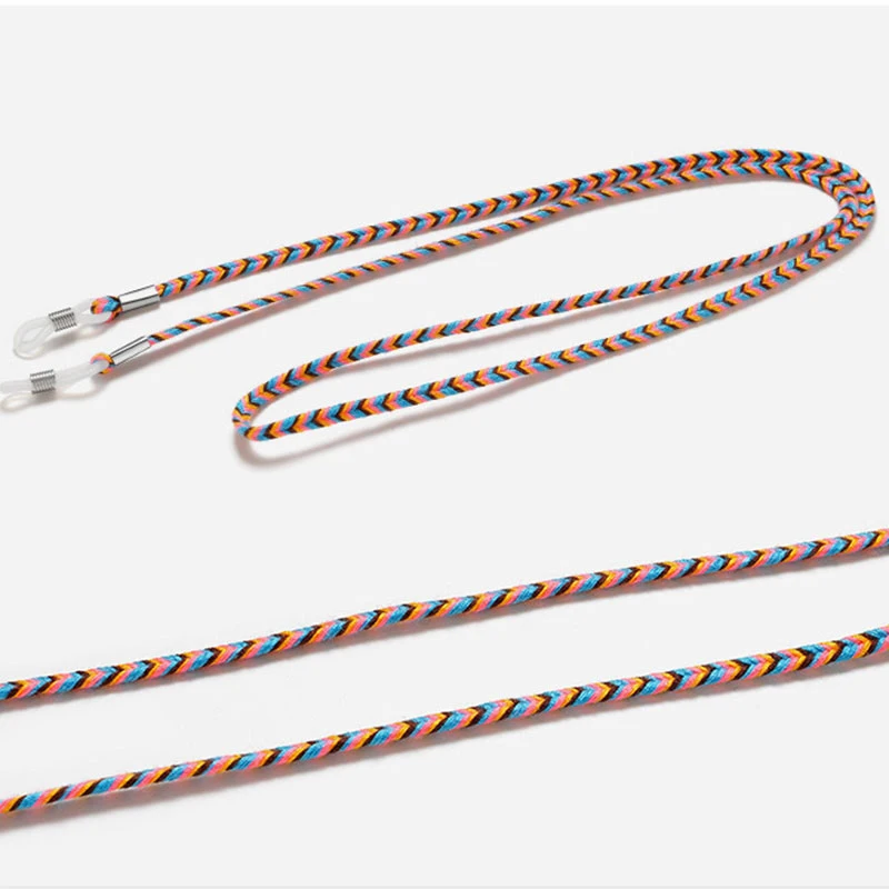 Ретро плетеные очки со стрелками цепочка веревка держатель солнцезащитные