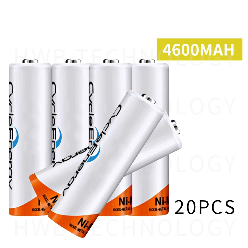 20 шт./лот большой емкости и долговечные Ni-MH батареи AA 1,2 V емкость 4600mAh аккумуляторная батарея