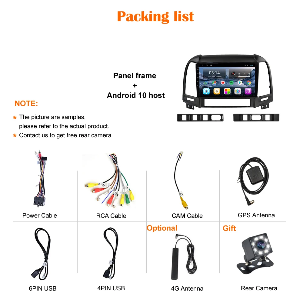 9 'ɽSP Android 10 HYUNDAI Santafe/IX45 2006-2010/2011/2012 автомобильный радиоприемник мультимедиа