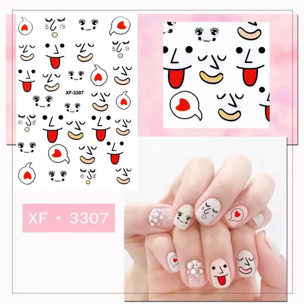 5 шт Differemt 3d Nail Art Стикеры ногтей Наклейка головные уборы маленькие размеры и