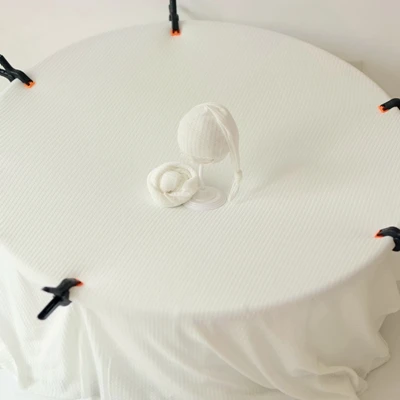 Слоновая кость 150*150 детский набор для фотосъемки Bebe Bean сумка фоновая ткань новорожденный реквизит для фотосъемки вафельная ткань фон ткани - Цвет: Слоновая кость
