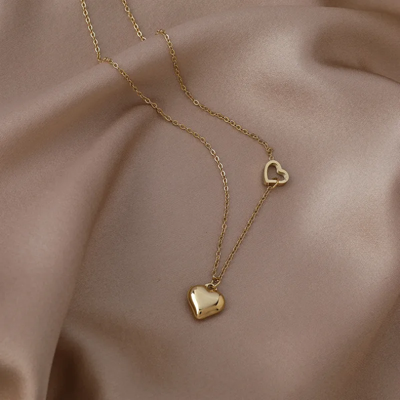 

2021 Korean New Exquisite Love Pendant Necklace Fashion Temperament Versatile Clavicle Neck Chain Necklace Women's Jewelry