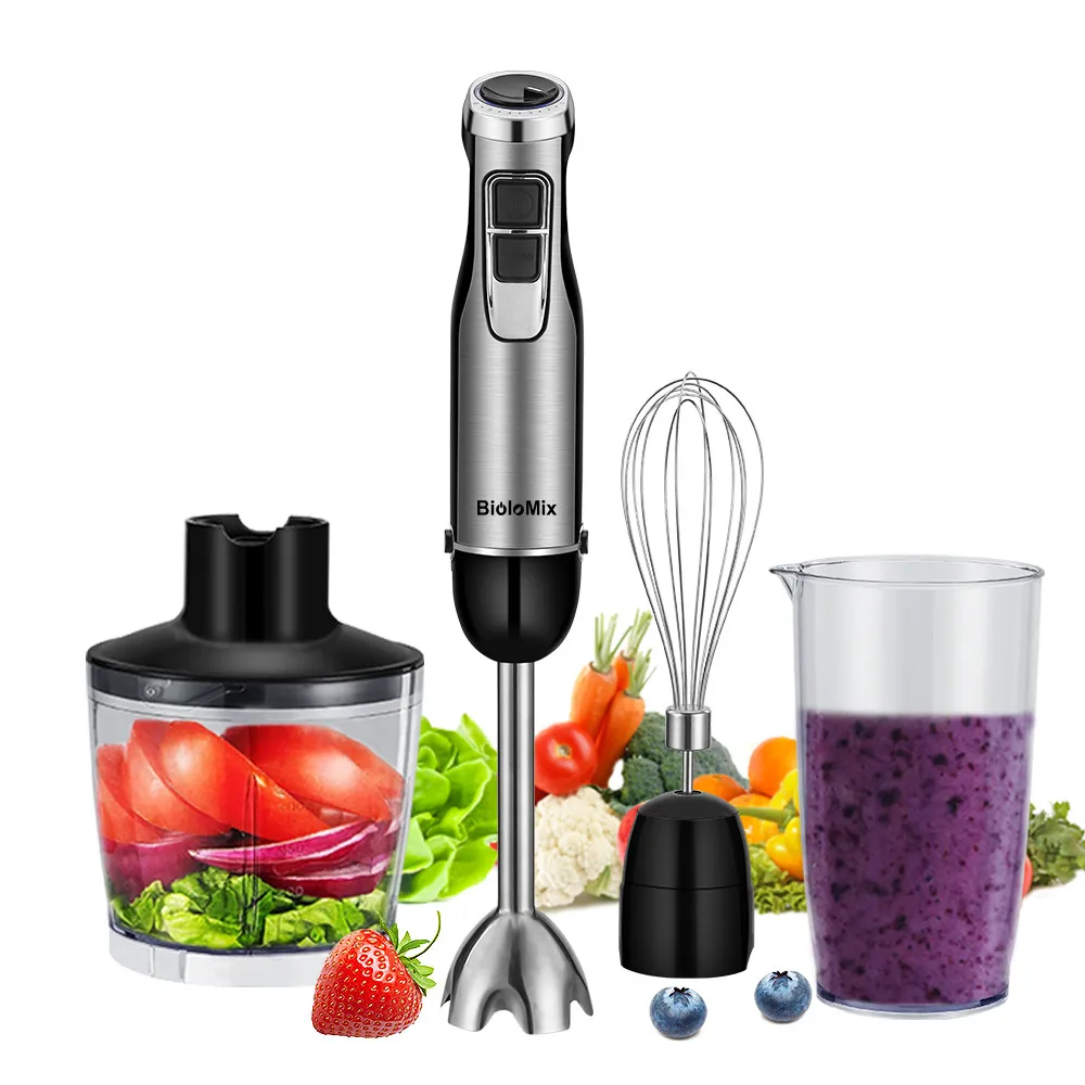 Bestellen 4 In 1 High Power 1200W Immersion Hand Stick Mixer Mixer Umfasst Chopper Und Smoothie Tasse Edelstahl Eis Klingen