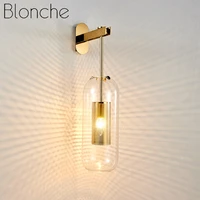 post modern glass wall lights gold wall lamp led sconces for bedroom bathroom mirror lighting fixtures home kitchen luminaire