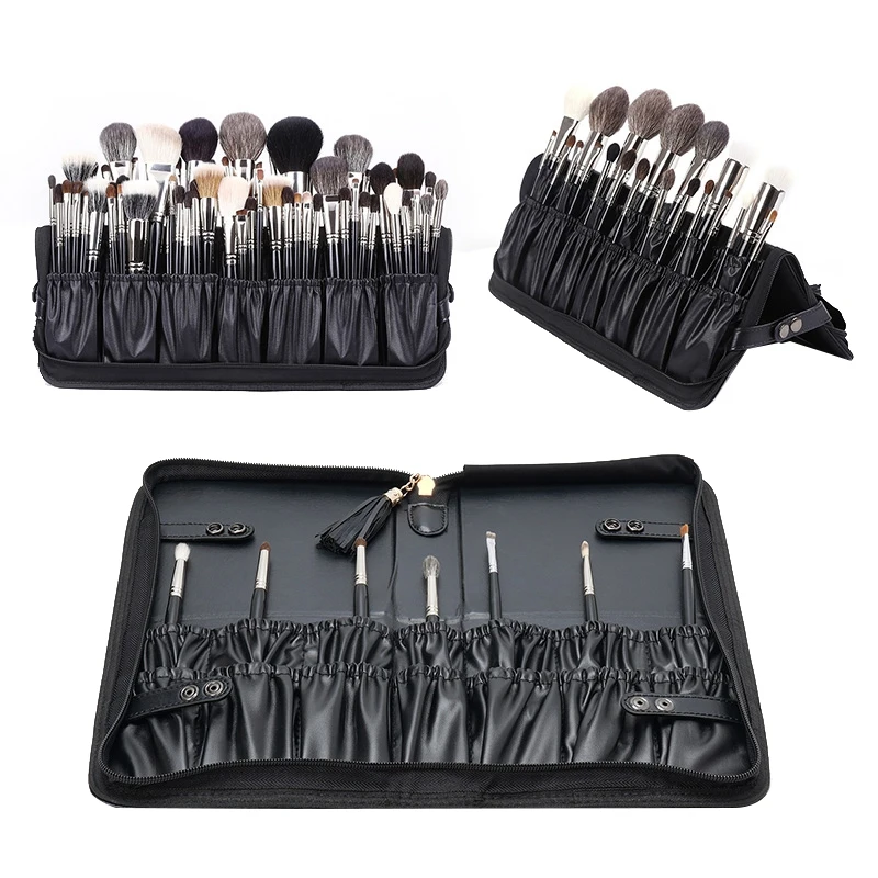 

Rownyeon Brand Makeup Brush Bag Storage Bag Cover Brush Makeup Tool Folding Large Capacity Vertical Zipper Makeup Bag