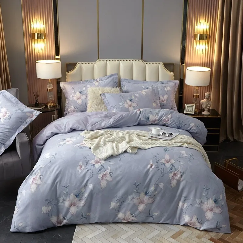 

Ultra Soft Brushed Cotton Warm Duvet Cover Set with Zipper Maple leaves Bedding Set Bed Sheet Pillowcases Queen King size 4Pcs