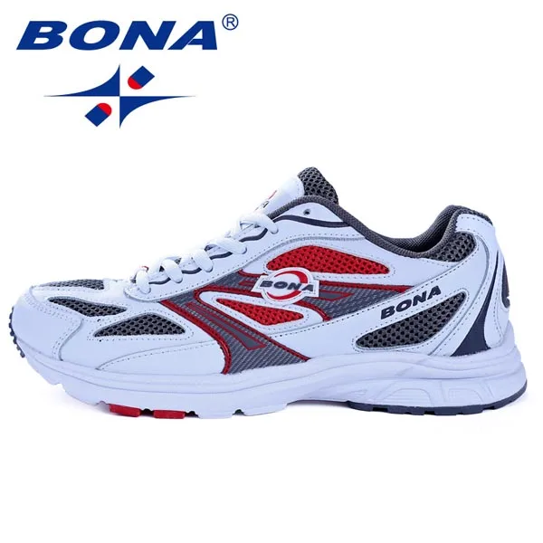 Red White BONA/профессиональные белые кроссовки для бега; Новое поступление года; модная удобная спортивная обувь; женские дышащие кроссовки с сеткой; размеры 39, 41 - Цвет: Red White