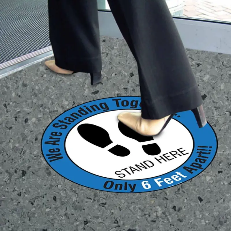 

Social Distancing Floor Decals Only 6 Feet Apart Anti-Slip Safety Floor Sign Marker Keep Safe Distance Floor Sticker