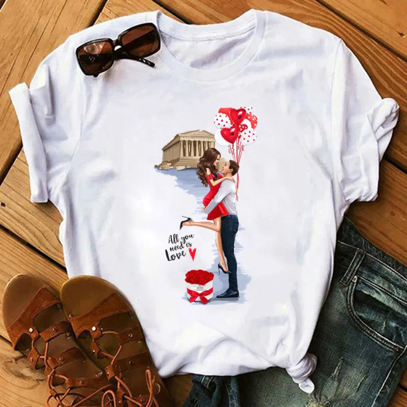 

Paris Girl Print T Shirt Women White Summer Casual Trend Harajuku Tshirt New Fashion Short Sleeve O Neck Gril T-Shirt Streetwear