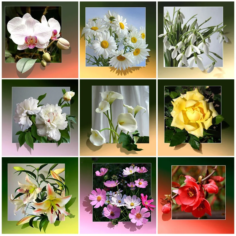

5D DIY Diamond Painting Flowers Embroidery Cross Stitch Home Decor resin Diamond Art Full Drill Gifts