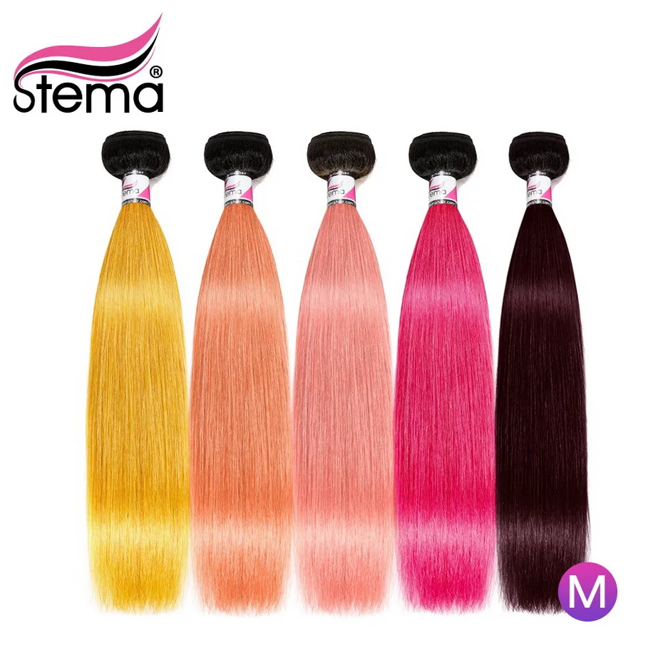 Stema бразильские прямые волосы плетение цвет волос пучок черный корень Омбре