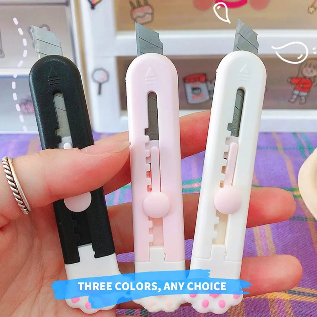 Миниатюрный карманный нож с милым кошачьими лапками канцелярские