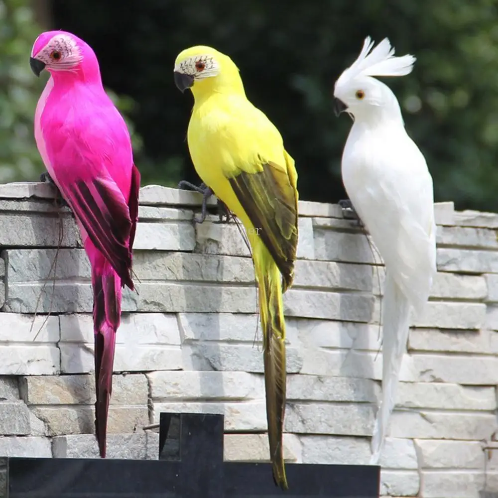 Искусственные фигурки попугая реалистичные Пернатые птицы садовые украшения