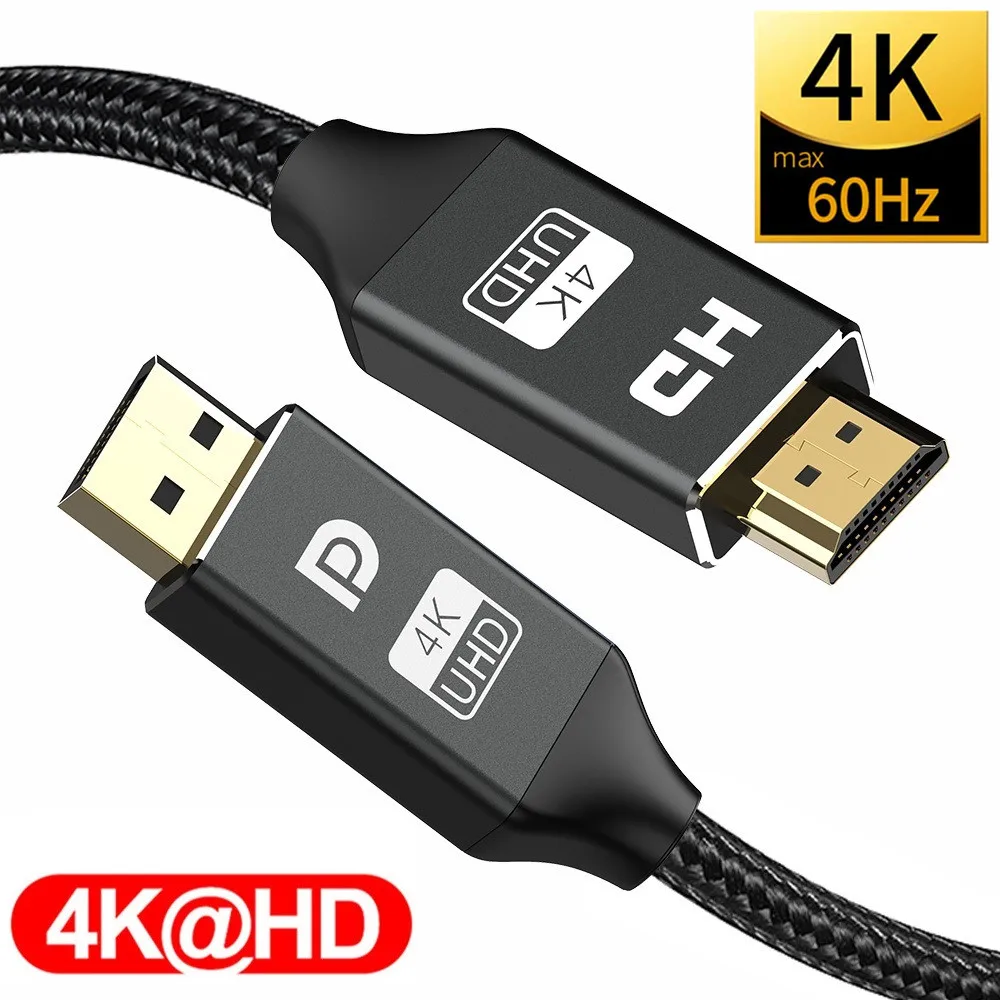 4K @ 60 Гц порт дисплея к HDMI кабелю DisplayPort DP HDMI2.0 1 2 для ПК Lenovo ноутбук HDTV проектор