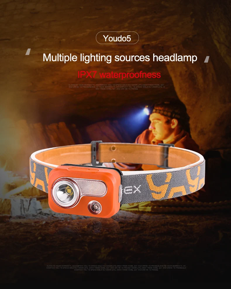 

Outdoor Headlamp: Youdo5 Lightweight Headlamp for Fishing/Climbing/Trakking/Hiking/Camping, IPX6