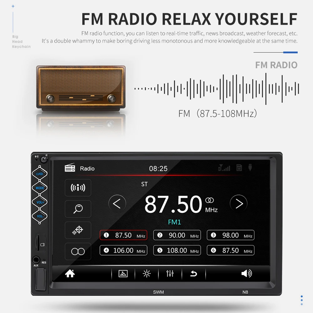 Многофункциональный MP5 плеер 7 дюймов автомобильный стерео сенсорный экран Bluetooth