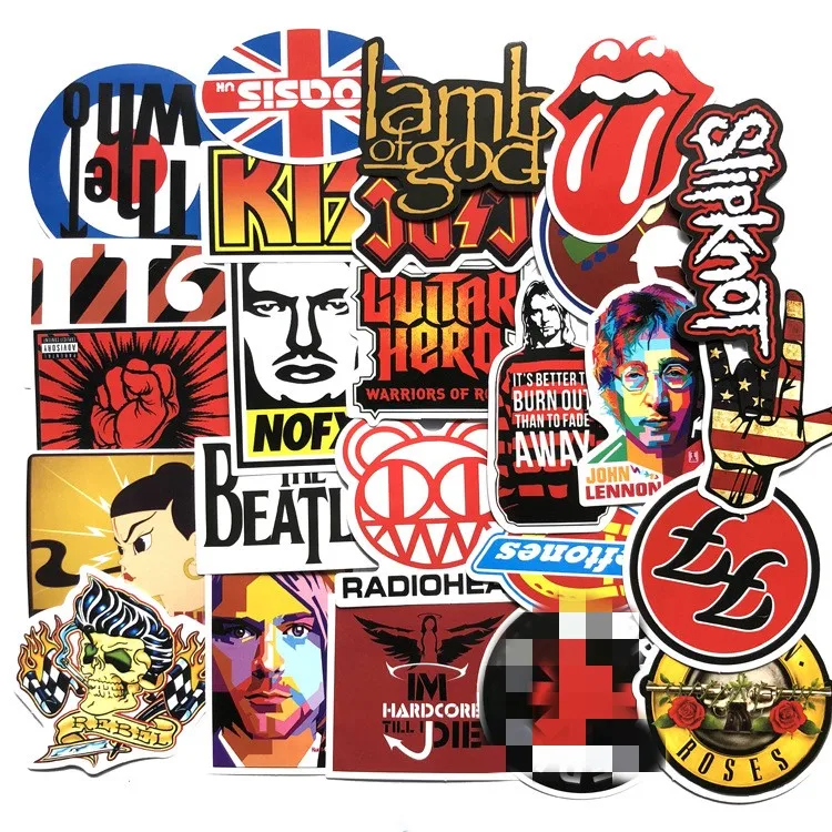 52 шт./компл. Ретро Рок-Группа музыкальные наклейки Grean Day RHCP багаж для гитары