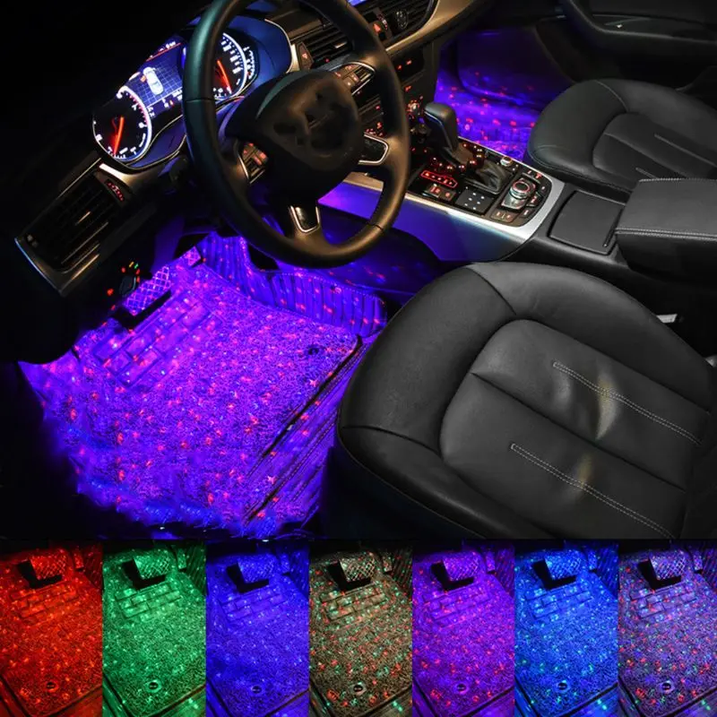 

Decorative Atmosphere Lamps Led Colorful Stars Lamps Auto Bottom Seat Light 23GC