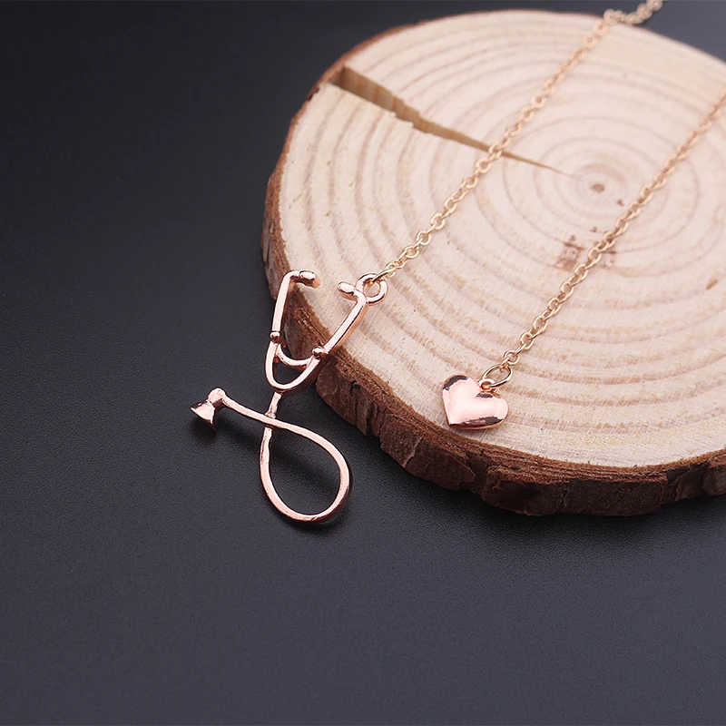 

3 Colors Stethoscope Lariat Necklace Heart and Stethoscope Pendant for Doctor Medical Student Gift the Doctor Nurse Jewelry
