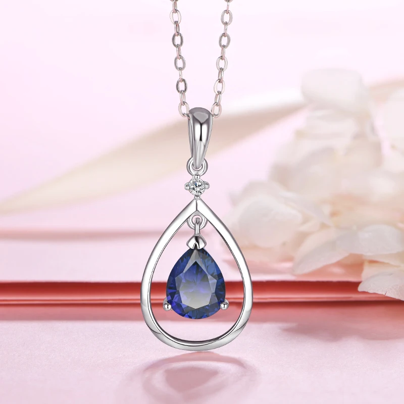 Подвески женские из серебра 2 05 карат с голубым сапфиром |