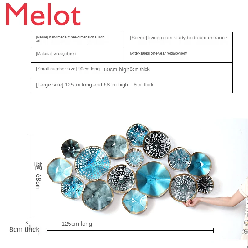 

Decorative Pendant Living Room Wall Creative Metal Iron Art Hanging Decoration Background Wall Hanging Three-Dimensional Flower