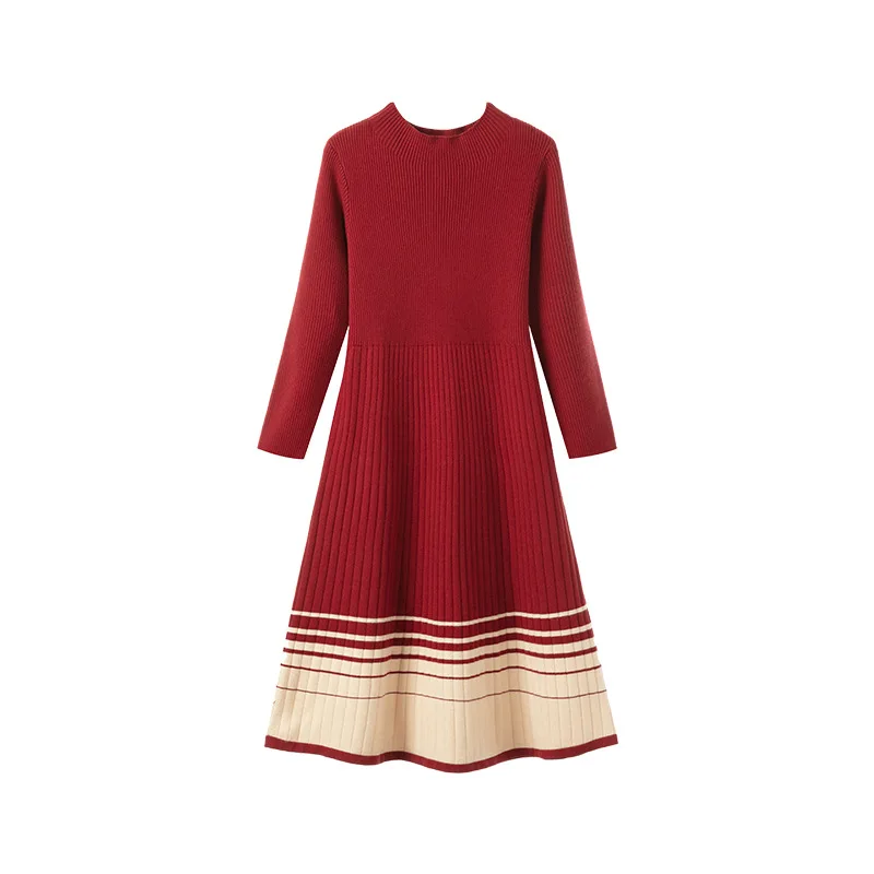 

Big yards female autumn/winter show thin render knitting sweater dress covered plus size women clothes birthday dress for women