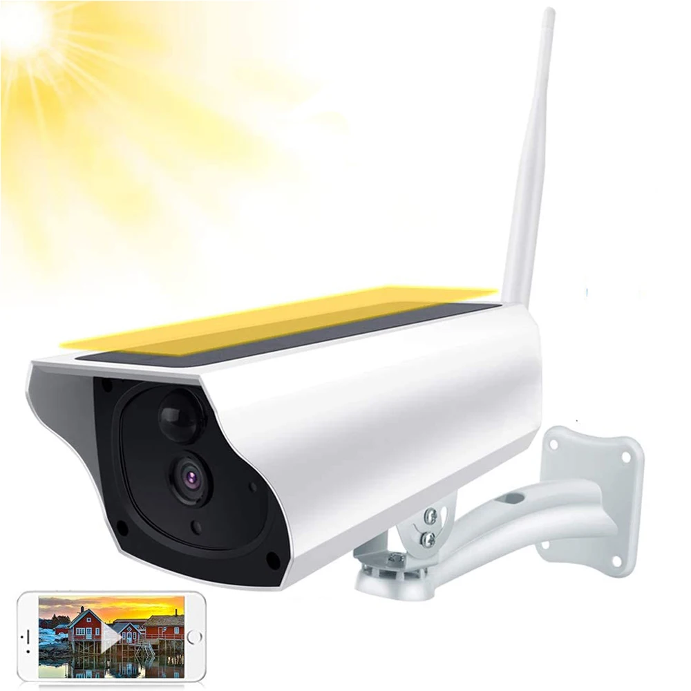 1080P Беспроводной IP Камера Солнечный Мощность Перезаряжаемые Батарея наружная